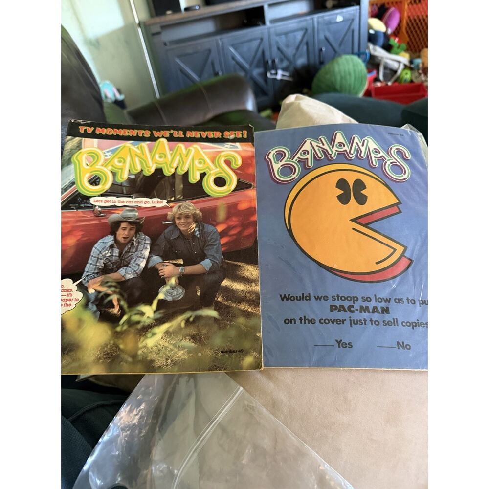 2 Lot Bananas Magazine Dukes of Hazzard Pac Man Issues 49 58